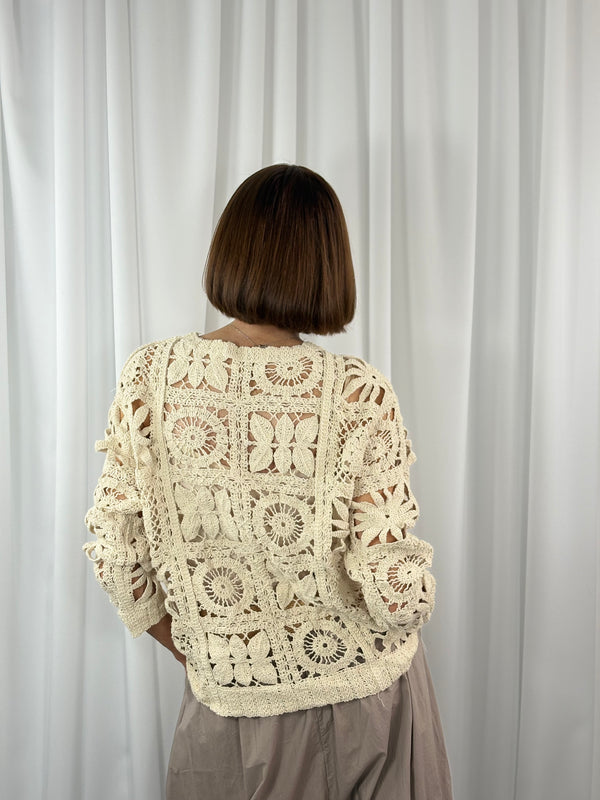Lyon Crochet top in beige