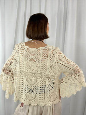 Paris Crochet top in beige