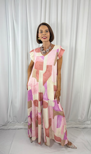 Patras jumpsuit in blush and multi