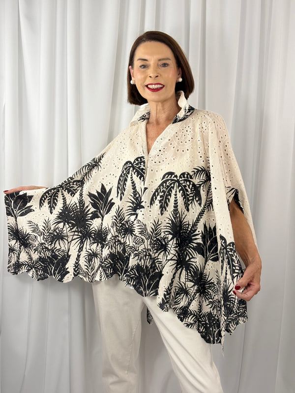 Palma waterfall top in black