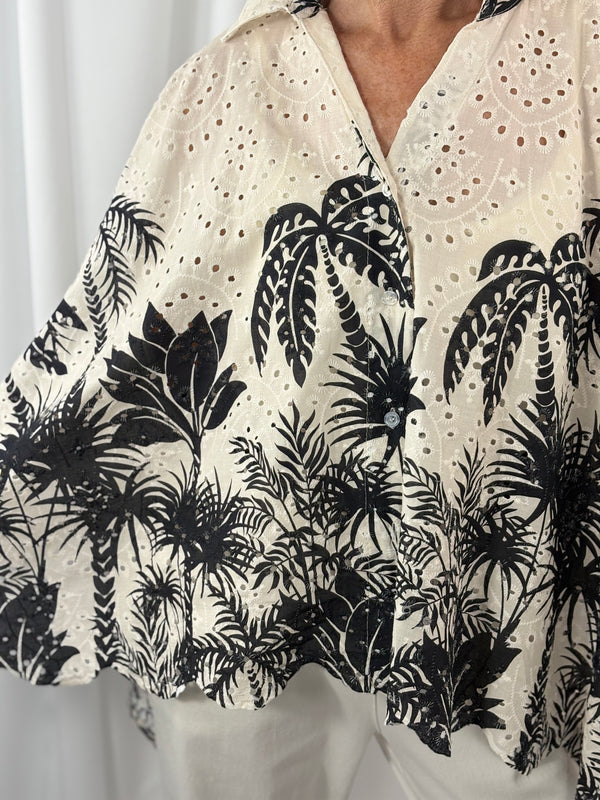 Palma waterfall top in black