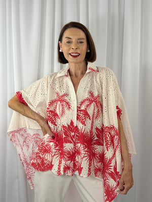 Palma waterfall top in red