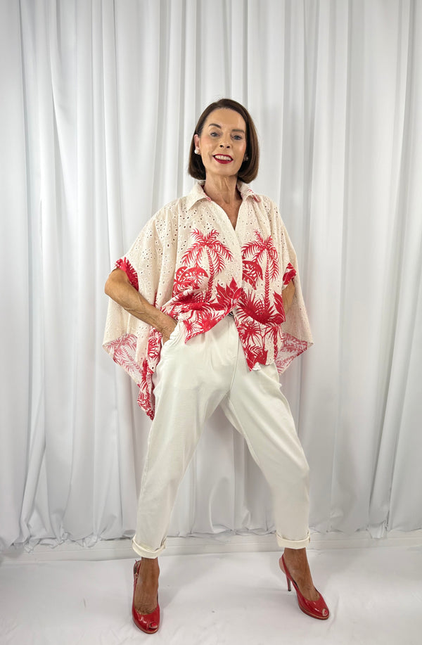 Palma waterfall top in red