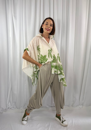 Palma waterfall top in sage