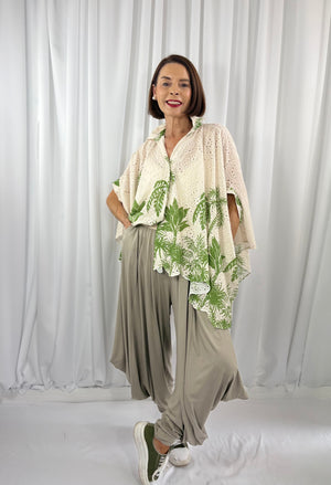 Palma waterfall top in sage