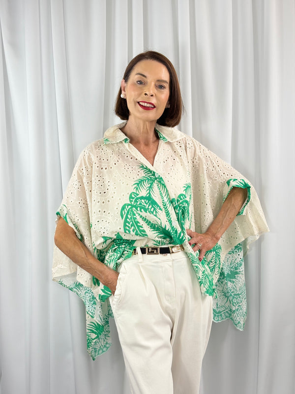 Palma waterfall top in emerald green