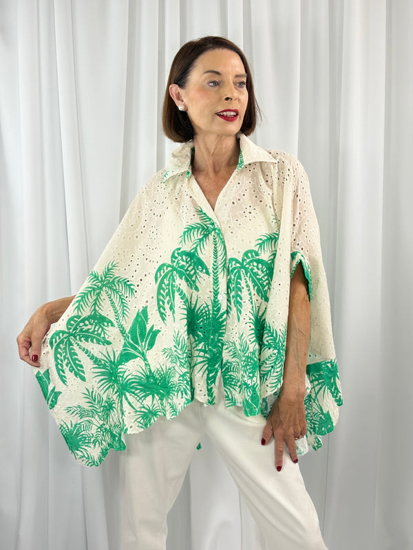 Palma waterfall top in emerald green