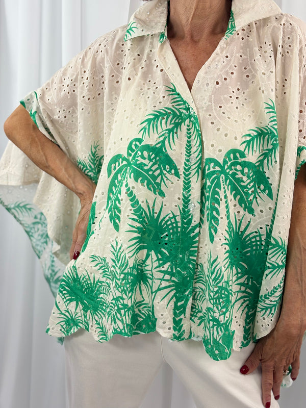 Palma waterfall top in emerald green