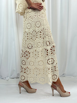 Roberto Crochet suit in cream