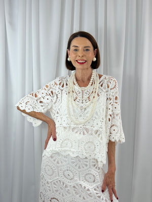 Roberto Crochet suit in white