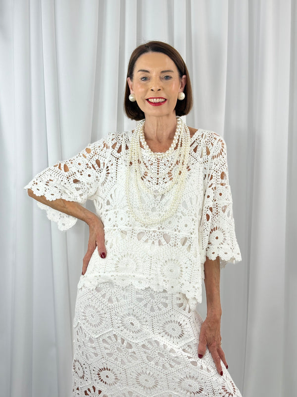 Roberto Crochet suit in white