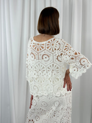 Roberto Crochet suit in white