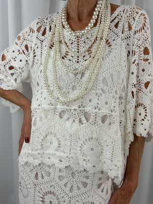 Roberto Crochet suit in white