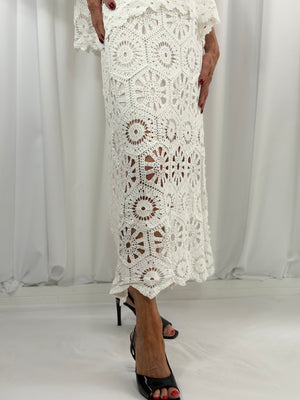 Roberto Crochet suit in white