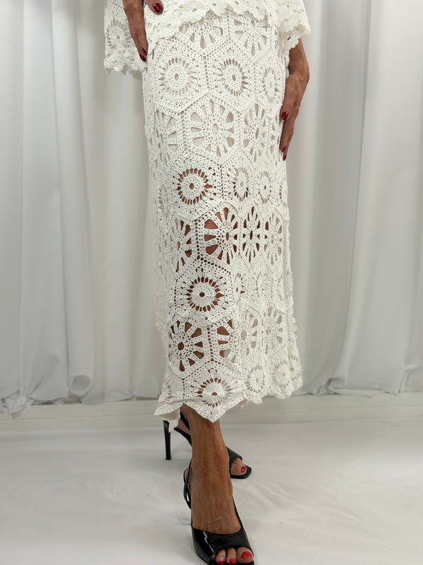 Roberto Crochet suit in white
