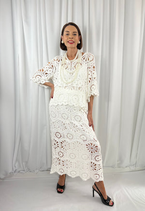 Roberto Crochet suit in white