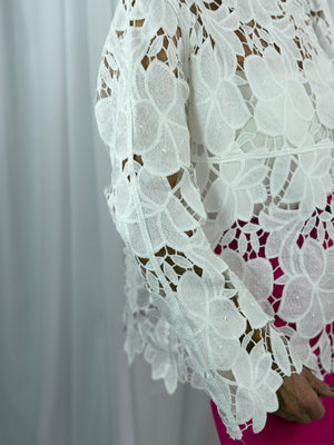 Milan Crochet top in white