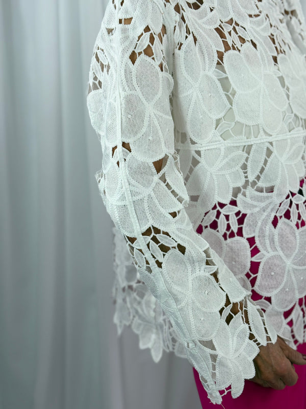 Milan Crochet top in white