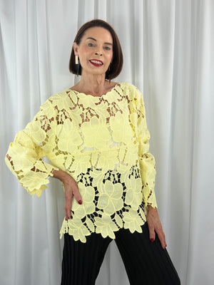 Milan Crochet top in lemon
