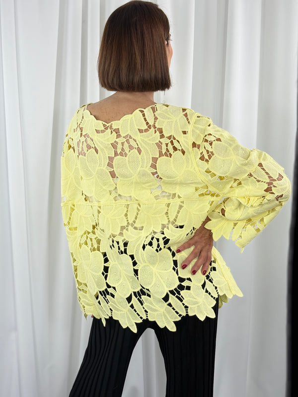 Milan Crochet top in lemon