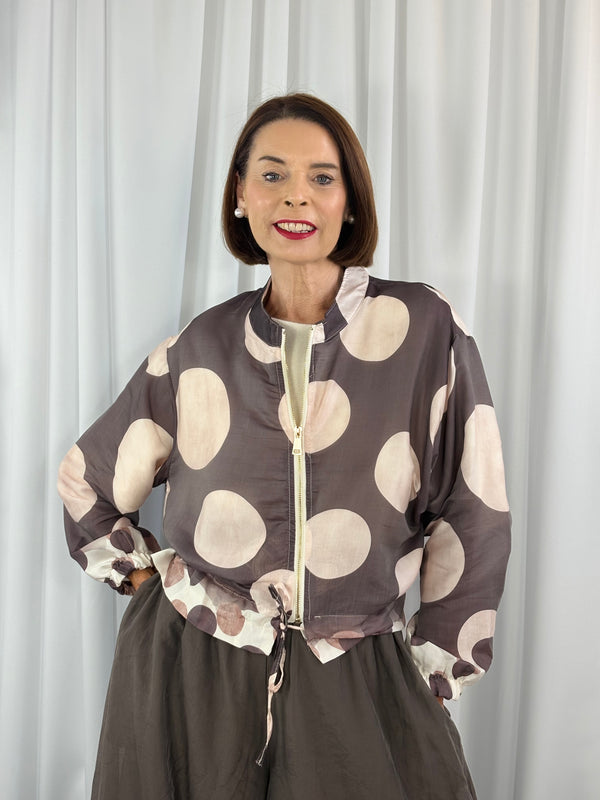 Dotty jacket in choclate