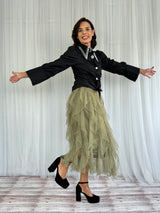 TAMARA TULLE SKIRT - PISTACHIO