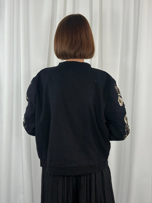 Tilly jacket in black with gold sequin