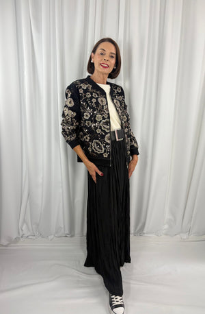 Tilly jacket in black with gold sequin