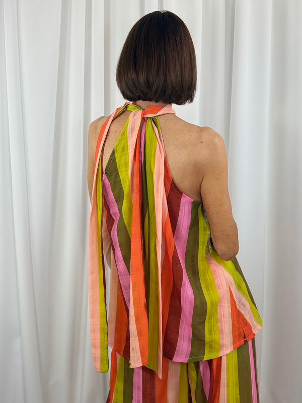 Aira Suit in lime and peach
