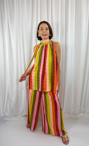 Aira Suit in lime and peach