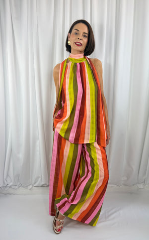 Aira Suit in lime and peach