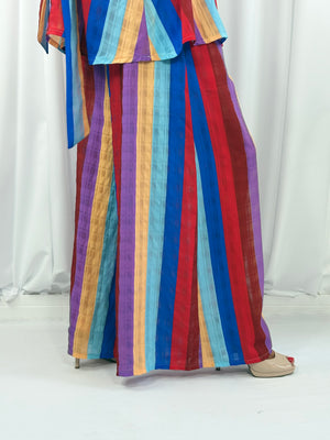 Aira Suit in red and royal blue