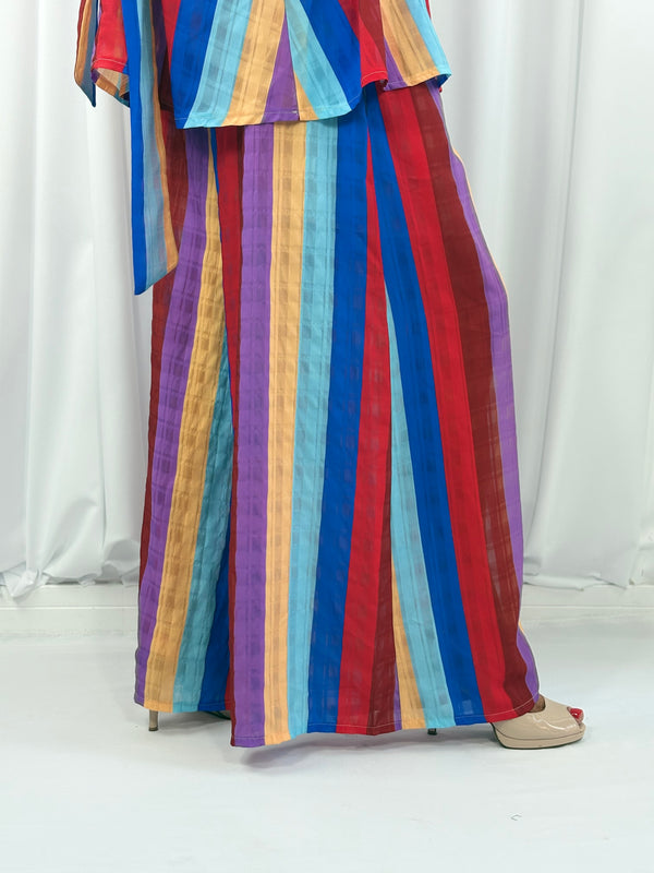 Aira Suit in red and royal blue