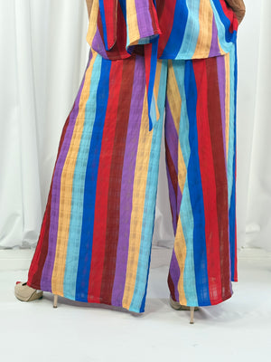Aira Suit in red and royal blue