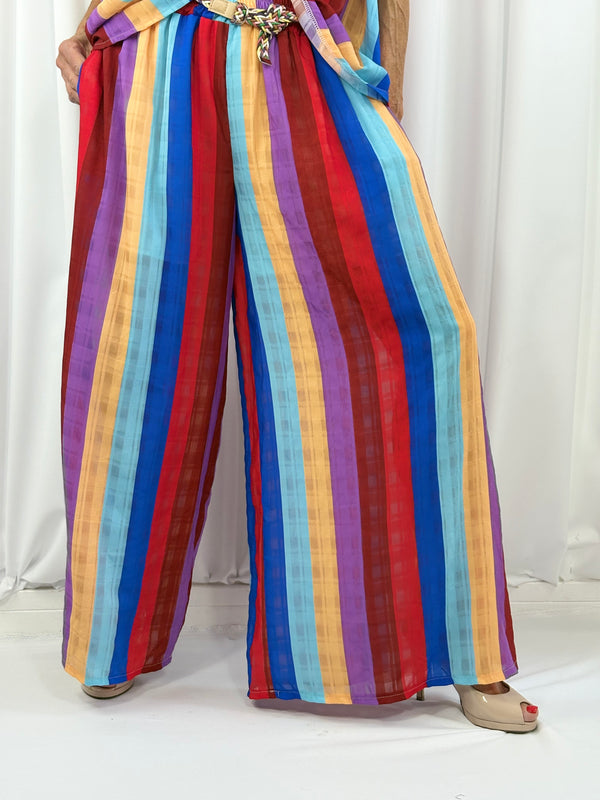 Aira Suit in red and royal blue