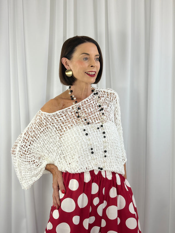 popcorn top in white