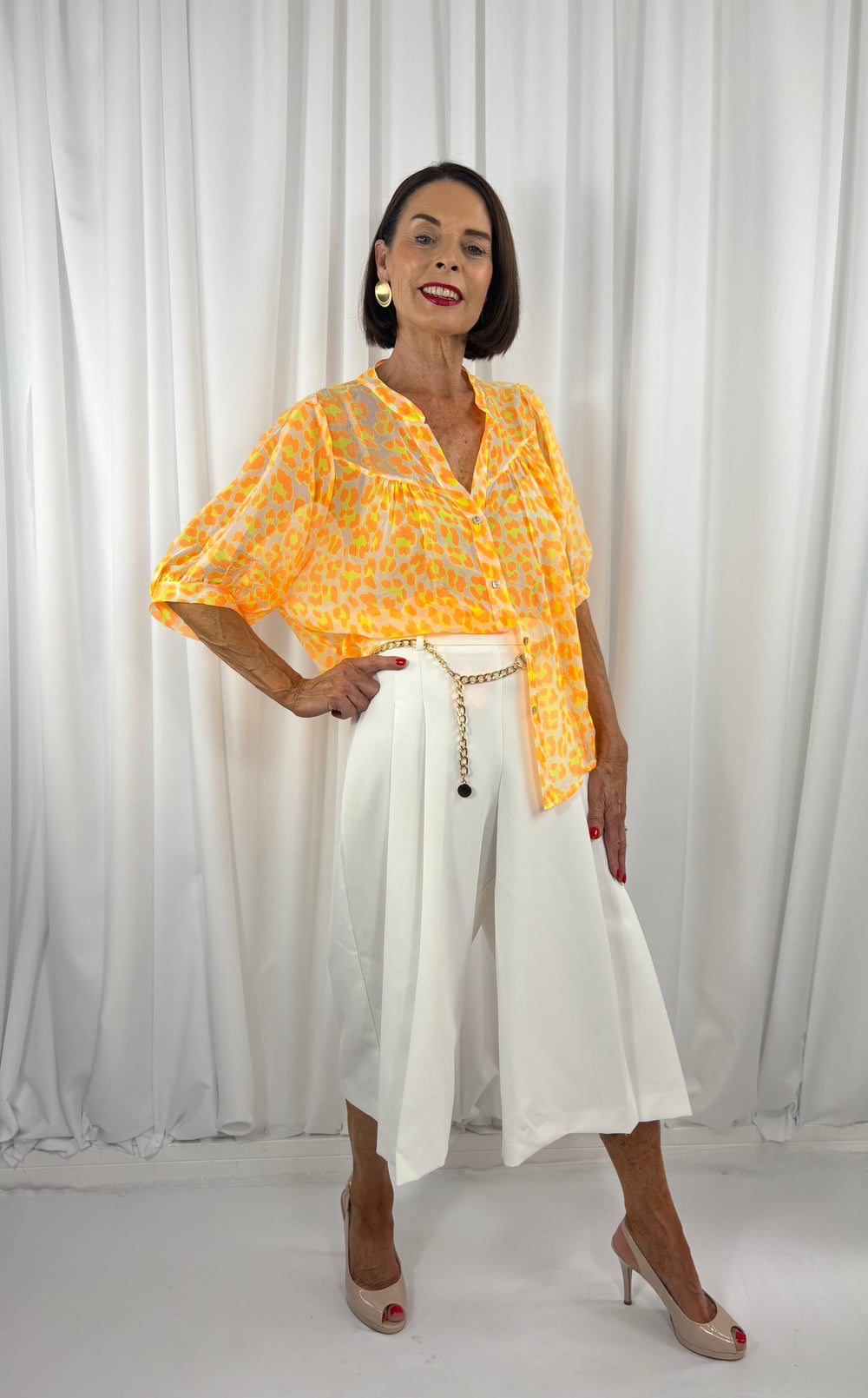 Zerena top in acid orange