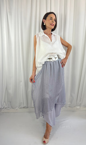 Dune silky harem trousers in light grey