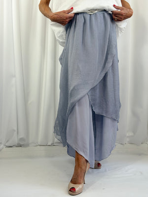 Dune silky harem trousers in light grey