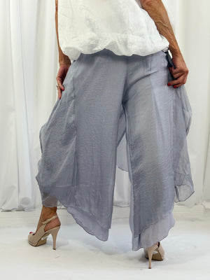 Dune silky harem trousers in light grey