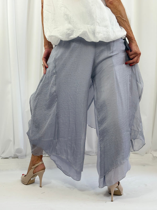 Dune silky harem trousers in light grey