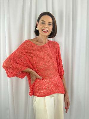 popcorn top in coral