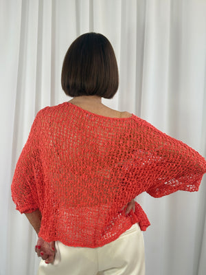 popcorn top in coral