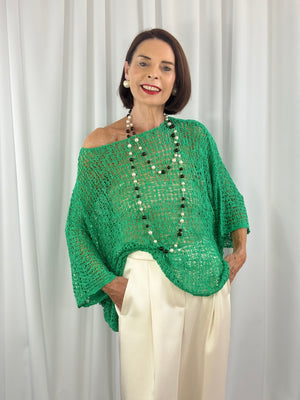 popcorn top in emerald green