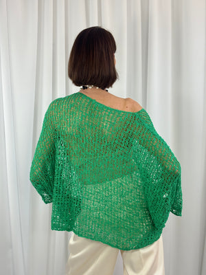 popcorn top in emerald green