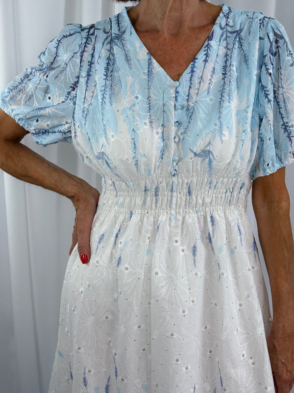sarasota in baby blue and white