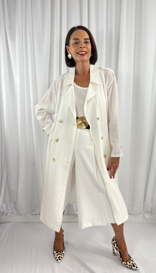 summer trench coat in white