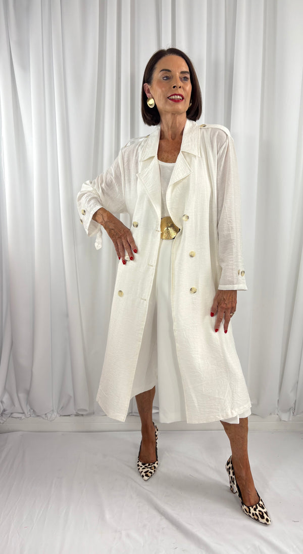 summer trench coat in white