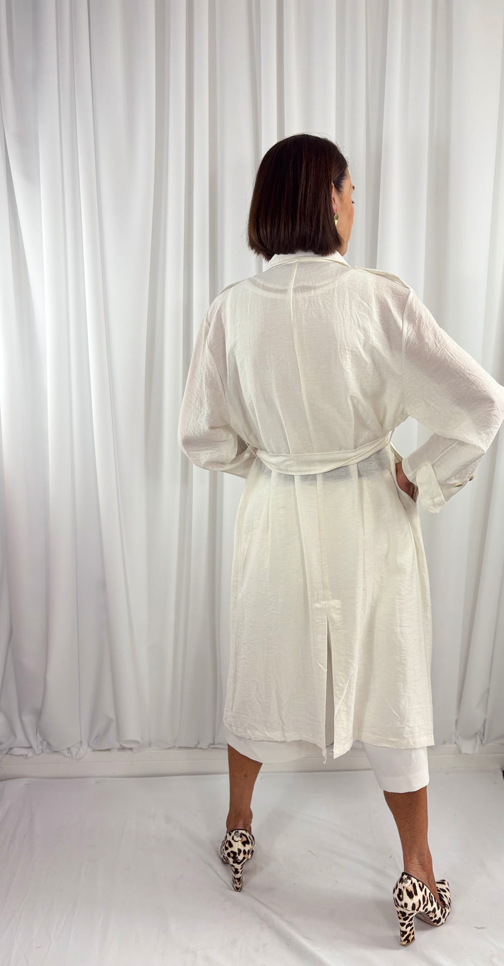 summer trench coat in white