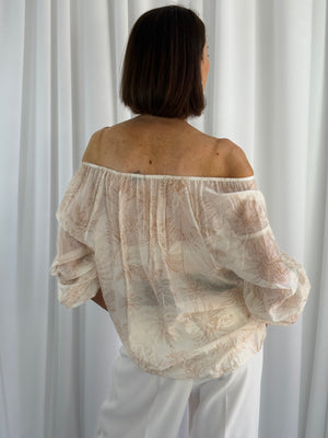 Burty ruffle top in beige